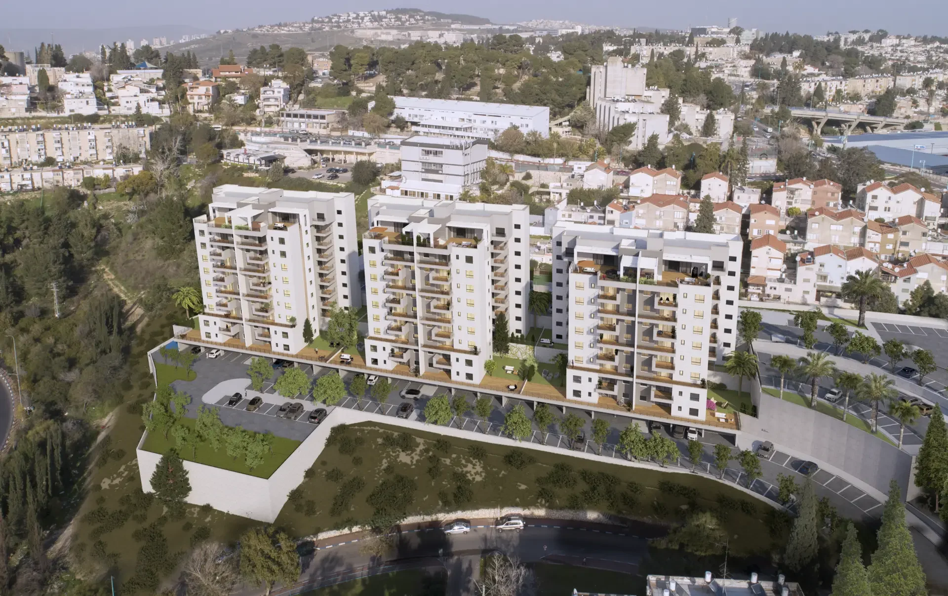 פרויקט רימון — חזית הבניינים והכניסות